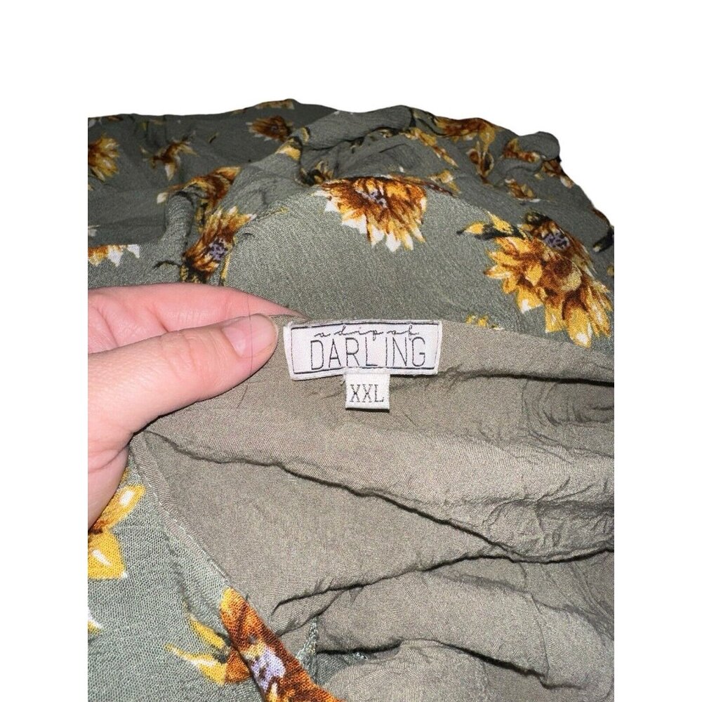 A Dip Of Darling Maxi Dress Juniors XXL Sage Green Floral 90s Style - Picture 3 of 6